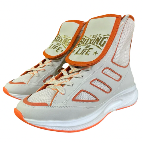 Sapatilha No Boxing No Life - Creme com laranja e branco