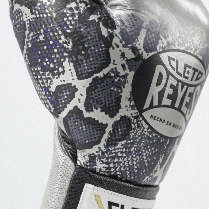 Luva de boxe Cleto Reyes Black Steel Snake - Velcro e cadarço