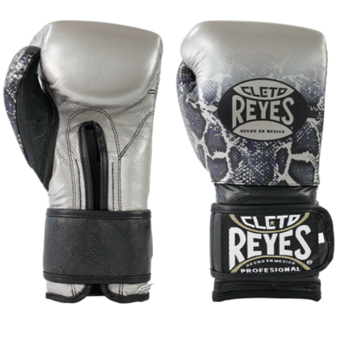 Luva de boxe Cleto Reyes Black Steel Snake - Velcro e cadarço